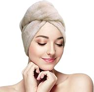 🛀 ninad women's hair towel wrap - highly absorbent hair turban for wet hair, extra thick coral velvet quick-drying towels with convenient buttons, lightweight and soft hair cap for shower and bath logo