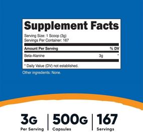 img 3 attached to Nutricost Beta Alanine Powder - 500g (1.1lbs) | Pure, Gluten-Free & Non-GMO