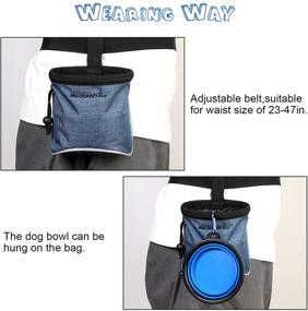 img 1 attached to 🐶 Convenient LTBLBY Dog Treat Pouch Bag with Poop Bag Dispenser and Waist Belt for Dog Training and Walking - Includes Foldable Silicone Bowl