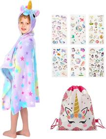 img 3 attached to 🦄 Hooded Unicorn Blanket: Cozy and Cute Rainbow Plush Bathrobe for Girls - Perfect Sleep or Pretend Play Gift