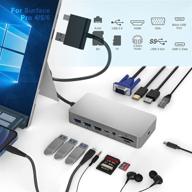 ⚡ surface pro docking station: enhanced connectivity with 2 video ports, usb 3.0 ports, lan port, and more logo