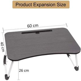 img 3 attached to Versatile Foldable Laptop Bed Table, Multifunctional Lap Desk Bed Tray for Laptop and Writing, Portable Folding Laptop Stand Desk for Bed & Sofa, Breakfast Serving Tray for Watching Movies or Personal Dining Table