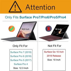 img 3 attached to 📱 RSAquar кейс для Surface Pro 7: Превосходный чехол из PU-кожи с совместимостью клавиатуры и подставкой, черная звезда.