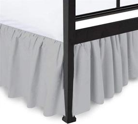 img 2 attached to 🛏️ Ruffled Bed Skirt Light Grey Solid, King Size | 18 Inch Drop | Microfiber Soft & Wrinkle Free | Three Sided Coverage Dust Ruffle
