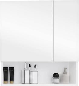 img 3 attached to 🚪 28x24 inch White Mirror Medicine Cabinets with Double Doors | Bathroom Storage Cabinets | Space Aluminum | Waterproof & Rust-Resistant | Recess or Surface Mount