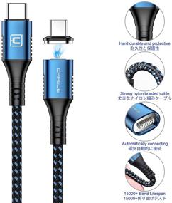 img 2 attached to 🔌 CAFELE 2 Pack USB C to USB C Cable - 60W 3A Fast Magnetic Charging Cable for Samsung Galaxy S10 S10+, Note 8, LG V20 - Blue