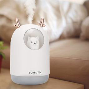 img 3 attached to 🌬️ UODBUYO Portable Cool Mist Humidifier - USB Mini Air Humidifier with 10 Pcs Humidifier Sticks and 7 Color Night Light - Ideal for Bedroom, Office Desk, Car, and Travel (White)