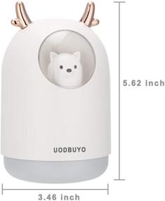 img 1 attached to 🌬️ UODBUYO Portable Cool Mist Humidifier - USB Mini Air Humidifier with 10 Pcs Humidifier Sticks and 7 Color Night Light - Ideal for Bedroom, Office Desk, Car, and Travel (White)