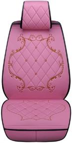 img 1 attached to Skysep Crown Car Seat Covers - Fully Surrounded Queen Seat, Winter Pink Leather Seats Car, PU Leather and 3D Breathable Fabric