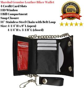 img 2 attached to 👝 High-Quality GENUINE LEATHER Trifold Bikers Wallet - Ultimate Style and Durability