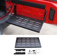 🚙 convenient foldable table cargo shelf for jeep wrangler jk jku - black (2007-2018) logo