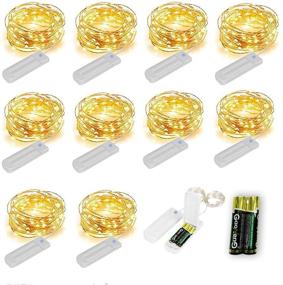 img 4 attached to ✨ ZNYCYE 10 Pack 10ft 30 LED Mason Jar String Lights with Timer & Waterproof Design - Upgraded Battery Operated Fairy Lights for DIY Wedding Party, Christmas Decorations & Mason Jars - Warm White (Includes Batteries)