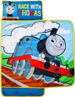 🚂 jay franco thomas & friends racing thomas nap mat: built-in pillow and blanket, super soft microfiber bedding for kids 3-5 (official mattel product) logo