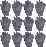 🧤 cooraby 12 pairs kids winter gloves: knitted warm full fingers gloves for boys or girls - ultimate winter protection logo