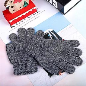 img 2 attached to 🧤 Cooraby 12 Pairs Kids Winter Gloves: Knitted Warm Full Fingers Gloves for Boys or Girls - Ultimate Winter Protection