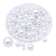 🐱 versatile lifestyle-cat 104pcs mixed size pearls beads for stunning vase filler and home decoration - 8mm, 14mm, 20mm (white) logo