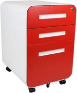 🗄️ glide-rd steel 3-drawer locking mobile file cabinet for letter/legal size - assembled, red | bindertek logo