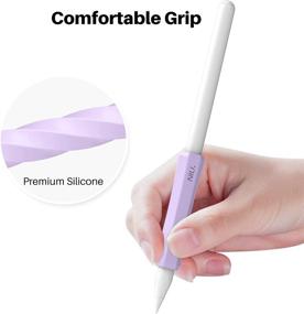 img 1 attached to NIUTRENDZ 3 Pack Silicone Grip For Apple Pencil 2Nd Generation Accessories Ergonomic Design Sleeve Compatible With Magnetic Charging And Double Tap (White Tablet Accessories and Bags, Cases & Sleeves