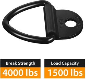 img 3 attached to JCHL Cargo Tie-Down Anchors: Heavy-Duty 2 inch Black Steel V-Ring Bolt-On Trailering Accessories for Trucks, Trailers, and Warehouses