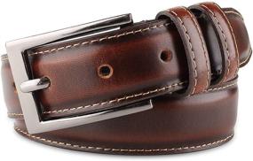 img 3 attached to 👔 Brown Classic Genuine Leather Men's Belt - Fashion Size Accessories