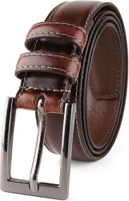 img 2 attached to 👔 Brown Classic Genuine Leather Men's Belt - Fashion Size Accessories