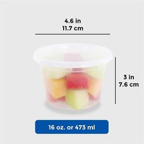 img 3 attached to 🍱 36 Set of Freshware Food Storage Containers - 16 oz Plastic Deli Containers with Lids, Ideal for Slime, Soup, Meal Prep, BPA-Free, Stackable, Leakproof, Microwave/Dishwasher/Freezer Safe