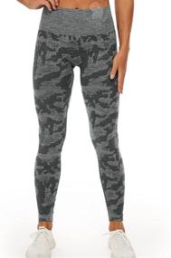 img 1 attached to 👖 YEOREO Women's Seamless Camo Workout Leggings: High Waisted Tummy Control Yoga Pants for Gym Compression & Fitness