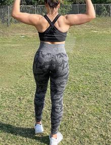 img 3 attached to 👖 YEOREO Women's Seamless Camo Workout Leggings: High Waisted Tummy Control Yoga Pants for Gym Compression & Fitness