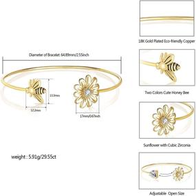 img 1 attached to 🦋 Lazluvu 18K Gold Angel Wings Cross Butterfly Necklace Bracelets: Exquisite Sunflower Bee Bangle & Blue Crystal Necklaces for Women - Perfect Christmas Jewelry Gift for Girls