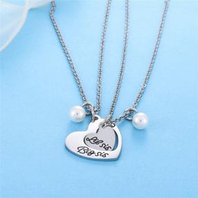 img 2 attached to Nimteve Big Sis Lil Sis Necklaces Set: Heart Pendant BFF Chain for 2 Sisters - Friendship Jewelry & Perfect Girls Gifts