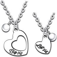 nimteve big sis lil sis necklaces set: heart pendant bff chain for 2 sisters - friendship jewelry & perfect girls gifts logo