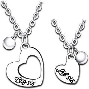 img 4 attached to Nimteve Big Sis Lil Sis Necklaces Set: Heart Pendant BFF Chain for 2 Sisters - Friendship Jewelry & Perfect Girls Gifts