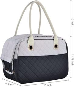 img 3 attached to MG Collection Stylish 2 Tone Quilted Soft Sided Travel Pet Carrier Tote Hand Bag: Perfect for Small to Medium-Sized Cats, Dogs, and Puppies