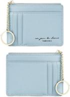 🔒 secure & stylish: slim rfid blocking card holder wallet with keychain & zippered coin purse - perfect for women logo