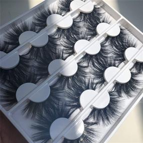 img 2 attached to 👁️ Full Volume 8D Handmade 25mm Mink Lashes - Long Dramatic Eyelashes, Luxurious Soft and Thick Pack of 12 Pairs, Reusable Crossed Lashes