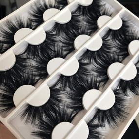 img 3 attached to 👁️ Full Volume 8D Handmade 25mm Mink Lashes - Long Dramatic Eyelashes, Luxurious Soft and Thick Pack of 12 Pairs, Reusable Crossed Lashes