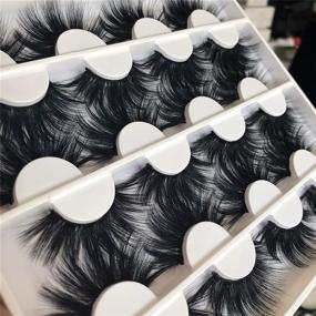 img 1 attached to 👁️ Full Volume 8D Handmade 25mm Mink Lashes - Long Dramatic Eyelashes, Luxurious Soft and Thick Pack of 12 Pairs, Reusable Crossed Lashes