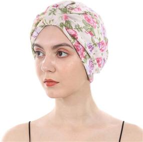 img 4 attached to 🎀 DuoZan Cotton Turbans with Satin Lining - Double-Layered Chemo Cap and Sleep Bonnet