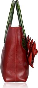 img 2 attached to 👜 Stylish and Luxurious PIJUSHI Genuine Leather Purses: Perfect Top Handle Flower Handbag for Women