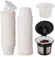 ☕ premium 200 count disposable paper coffee filters for keurig brewers - compatible with single serve 1.0 and 2.0, all brands - use with reusable k cup filter logo