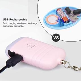 img 2 attached to 🔑 130DB Personal Alarm Keychain with LED Lights - Self Defense and Safety Keychain for Women, Men, Kids & Elderly - Pink