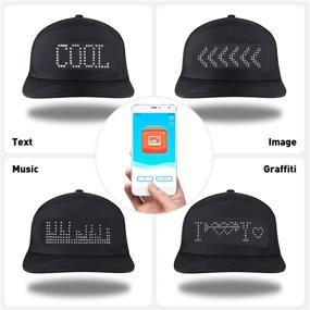 img 3 attached to 🧢 Alavisxf XX LED Cap - Detachable LED Display Bluetooth Adjustable Cool LED Hat for Party Christmas (Black)