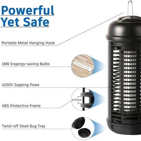 img 3 attached to 🦟 Efficient 18W Electric Mosquito Bug Zapper Light Bulb: Powerful 4250V Outdoor Insect Killer with Waterproof Design - Ideal Pest Control Solution for Backyard, Patio, Porch, and Deck + Ultraviolet Mosquito Attractant