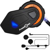 🏍️ ilm motorcycle bluetooth headset: 6 riders, 1000m helmet communication intercom system, hard & soft cable mic speakers, fm radio - ideal for motocross, motor bike, skiing logo