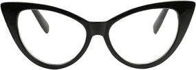 img 1 attached to Retro 80's Cat Eye ShadyVEU Reading Glasses - Fashion Eyeglasses for Women, Magnifying Readers (Black Frame, 2.00)