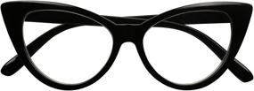 img 3 attached to Retro 80's Cat Eye ShadyVEU Reading Glasses - Fashion Eyeglasses for Women, Magnifying Readers (Black Frame, 2.00)