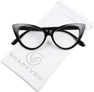 retro 80's cat eye shadyveu reading glasses - fashion eyeglasses for women, magnifying readers (black frame, 2.00) logo