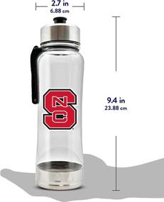 img 1 attached to 🚰 NCAA 20oz Clear Plastic Water Bottle with Stainless Steel Lid and Base, BPA-Free - Easy Carry & Portability