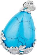 💎 tumbeelluwa teardrop stone pendant necklace for women: flower chakra reiki healing crystal jewelry logo