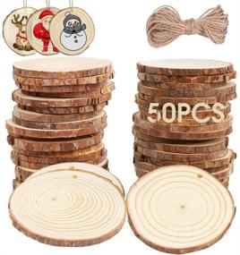 img 4 attached to 🌲 OurWarm 50pcs Natural Wood Slices for Rustic Wedding Decorations and Christmas Ornaments - Unfinished Wood Circles - DIY Craft Supplies